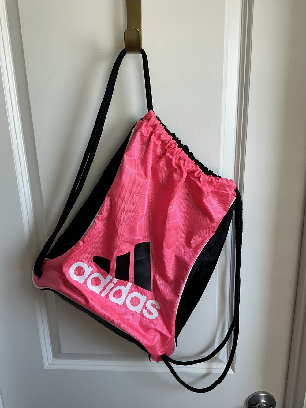 adidas Pink and Black Drawstring Backpack